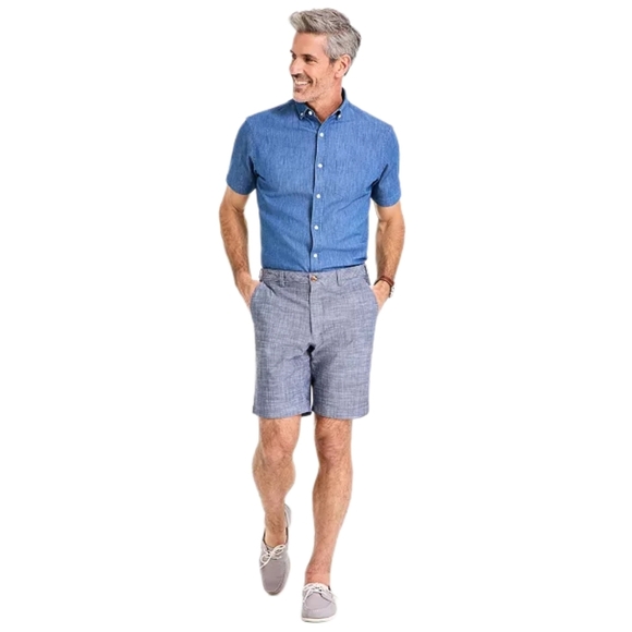 Club Room Men's 4 Way Stretch Chambray Shorts, Size 38 - Picture 1 of 5